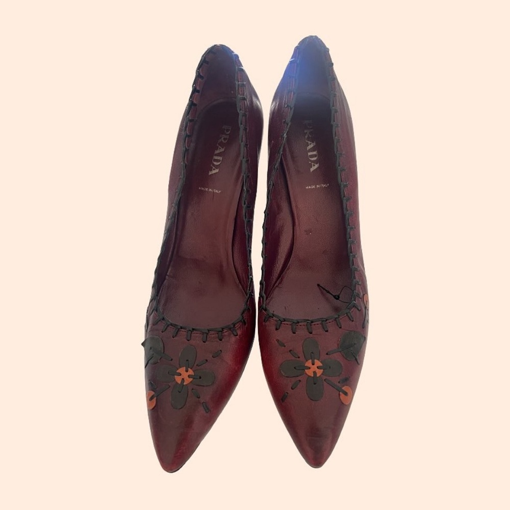 PRADA | Leather Printed Pumps